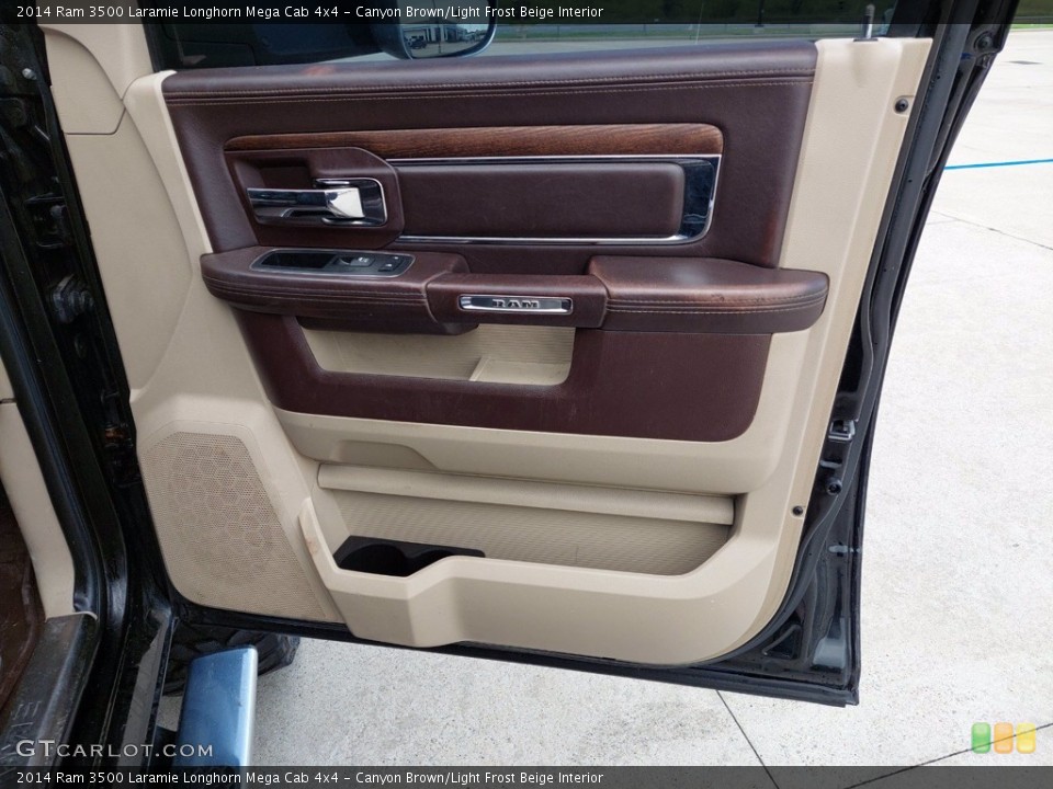 Canyon Brown/Light Frost Beige Interior Door Panel for the 2014 Ram 3500 Laramie Longhorn Mega Cab 4x4 #142454770