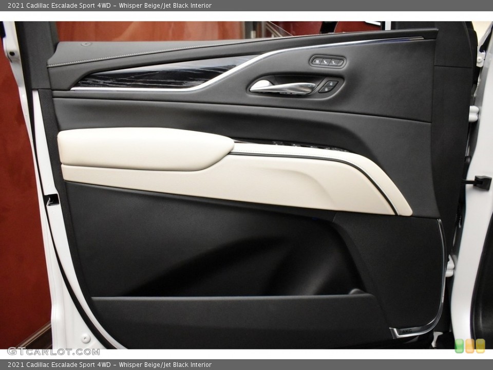 Whisper Beige/Jet Black Interior Door Panel for the 2021 Cadillac Escalade Sport 4WD #142457210