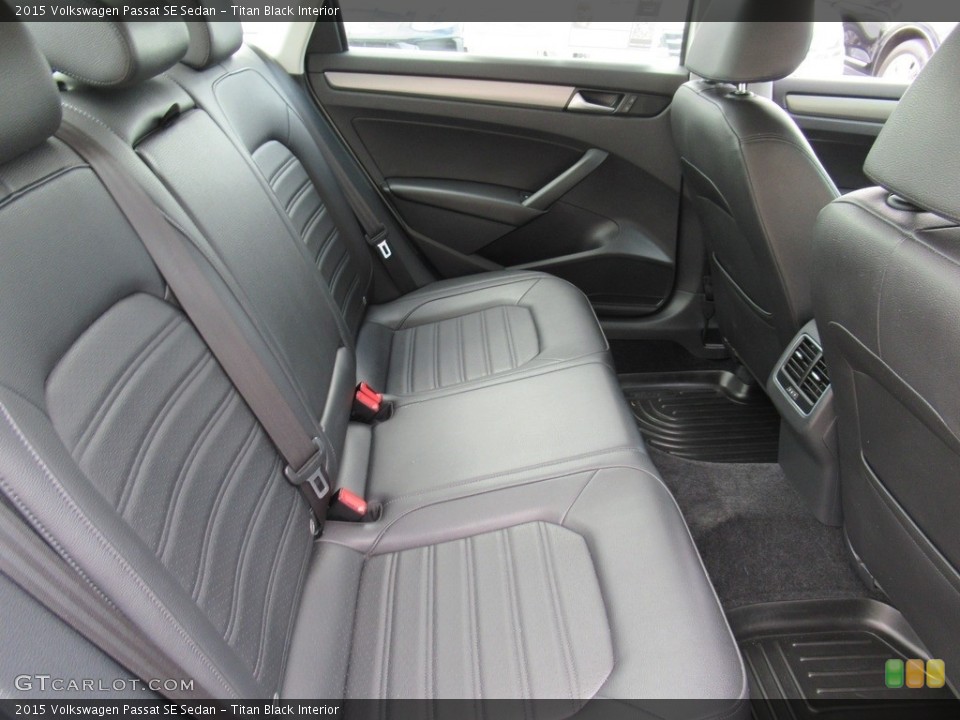 Titan Black Interior Rear Seat for the 2015 Volkswagen Passat SE Sedan #142459001