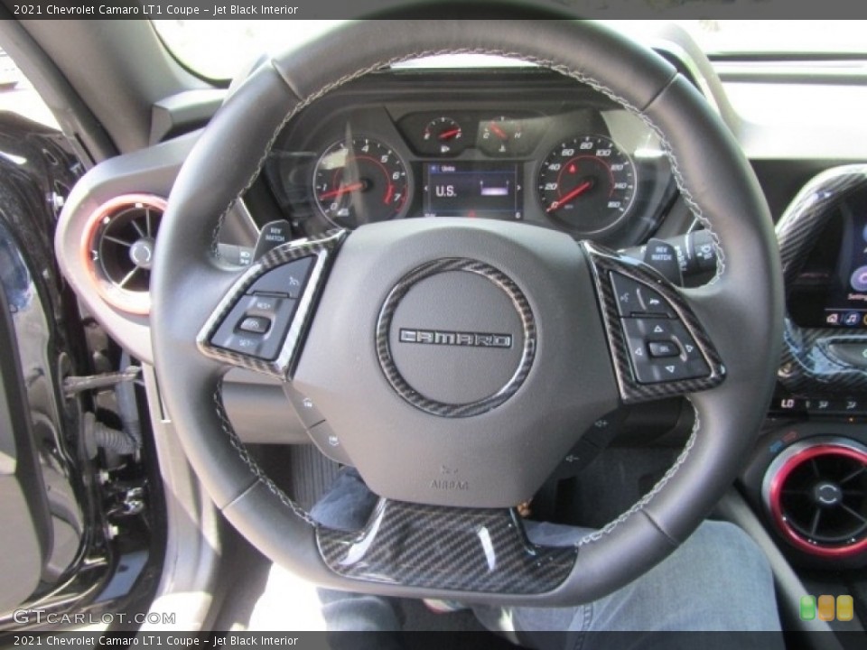 Jet Black Interior Steering Wheel for the 2021 Chevrolet Camaro LT1 Coupe #142461353