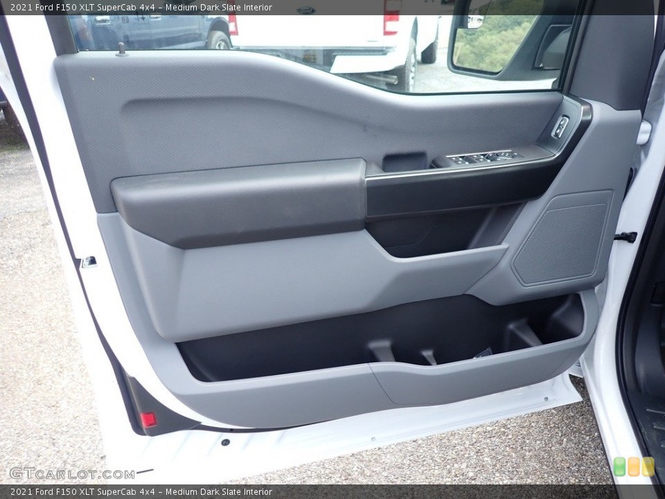 Medium Dark Slate Interior Door Panel for the 2021 Ford F150 XLT SuperCab 4x4 #142464520