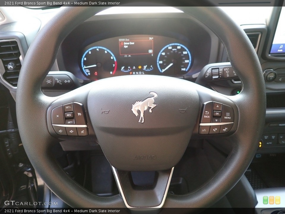 Medium Dark Slate Interior Steering Wheel for the 2021 Ford Bronco Sport Big Bend 4x4 #142467287