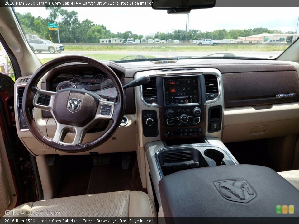 Canyon Brown/Light Frost Beige Interior Dashboard for the 2016 Ram 2500 Laramie Crew Cab 4x4 #142475637