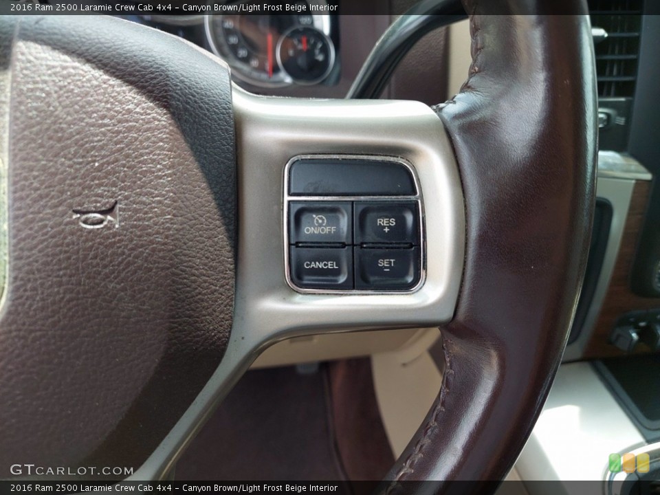 Canyon Brown/Light Frost Beige Interior Steering Wheel for the 2016 Ram 2500 Laramie Crew Cab 4x4 #142475819