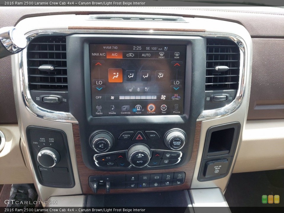 Canyon Brown/Light Frost Beige Interior Controls for the 2016 Ram 2500 Laramie Crew Cab 4x4 #142475871