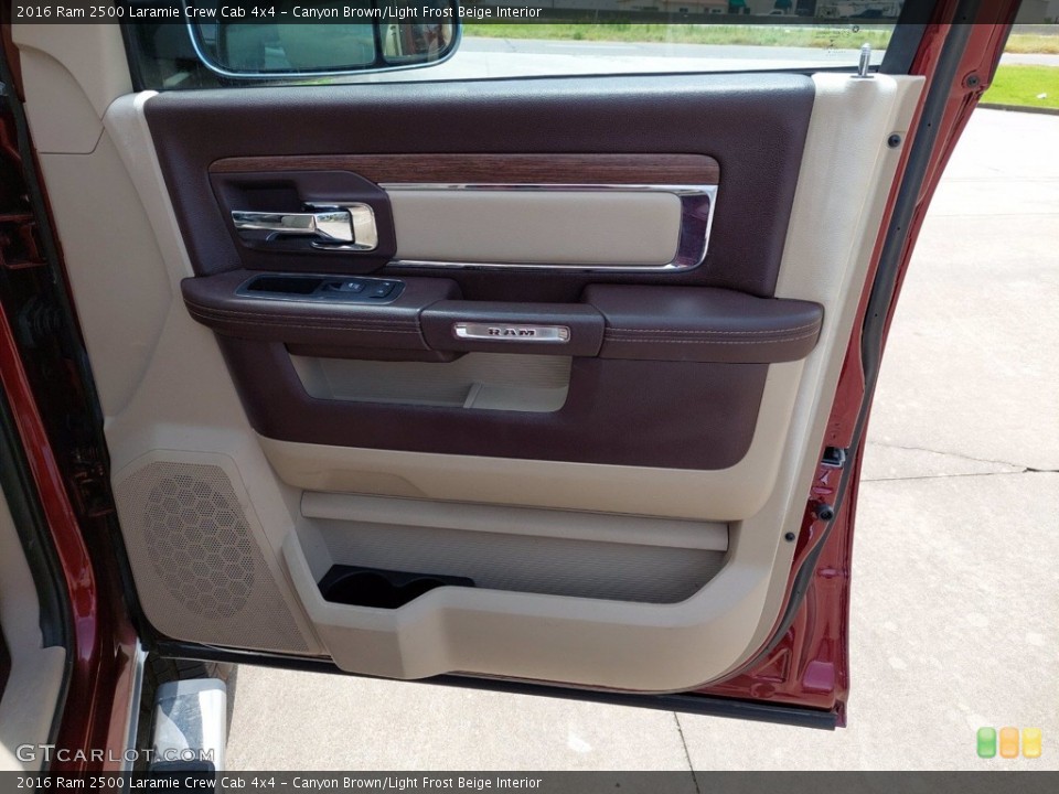 Canyon Brown/Light Frost Beige Interior Door Panel for the 2016 Ram 2500 Laramie Crew Cab 4x4 #142476090
