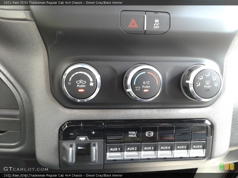 Diesel Gray/Black Interior Controls for the 2021 Ram 3500 Tradesman Regular Cab 4x4 Chassis #142477140