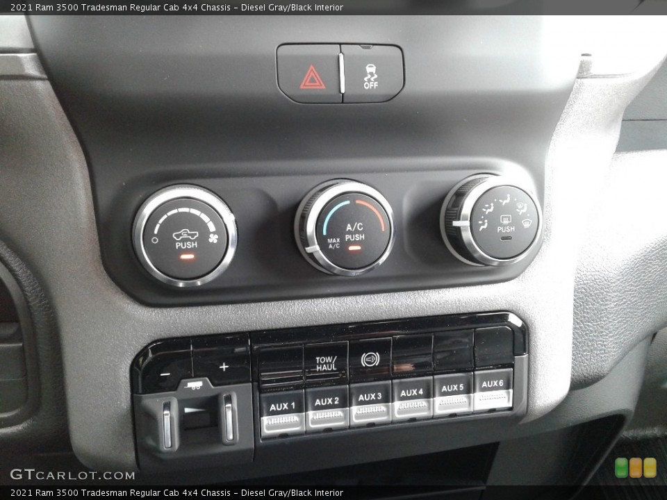 Diesel Gray/Black Interior Controls for the 2021 Ram 3500 Tradesman Regular Cab 4x4 Chassis #142477776