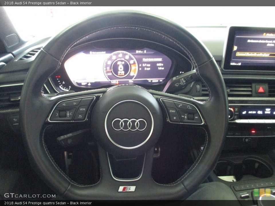 Black Interior Steering Wheel for the 2018 Audi S4 Prestige quattro Sedan #142483619