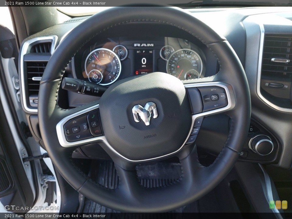 Black Interior Steering Wheel for the 2021 Ram 1500 Lone Star Crew Cab 4x4 #142499455