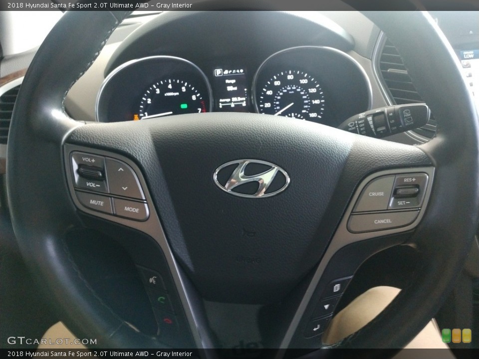 Gray Interior Steering Wheel for the 2018 Hyundai Santa Fe Sport 2.0T Ultimate AWD #142503474