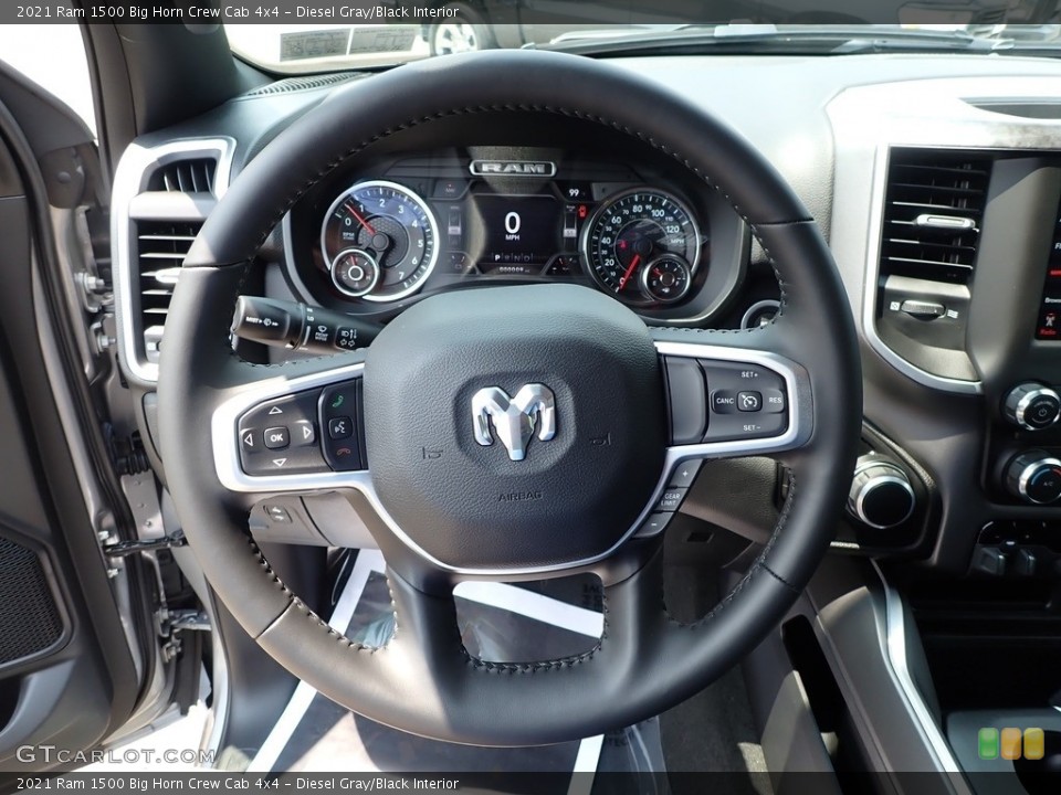 Diesel Gray/Black Interior Steering Wheel for the 2021 Ram 1500 Big Horn Crew Cab 4x4 #142507212