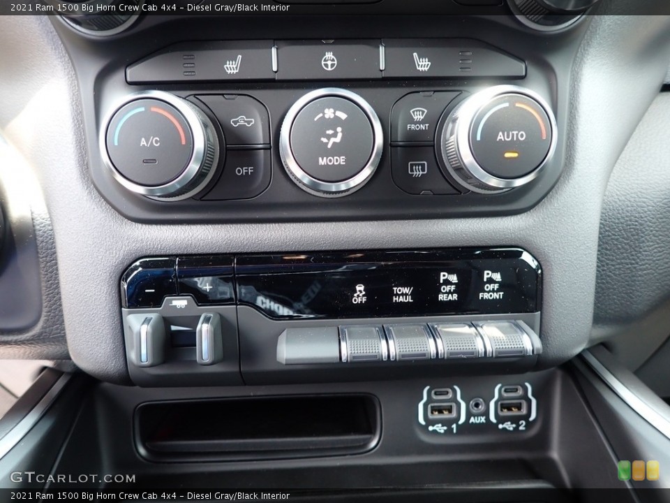 Diesel Gray/Black Interior Controls for the 2021 Ram 1500 Big Horn Crew Cab 4x4 #142507257