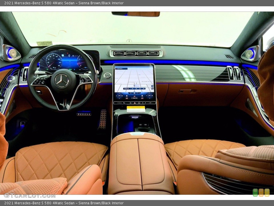 Sienna Brown/Black Interior Dashboard for the 2021 Mercedes-Benz S 580 4Matic Sedan #142508445