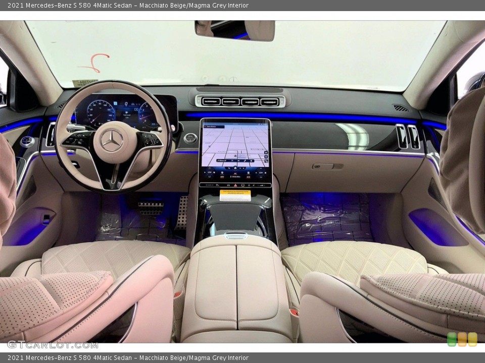 Macchiato Beige/Magma Grey Interior Dashboard for the 2021 Mercedes-Benz S 580 4Matic Sedan #142509066