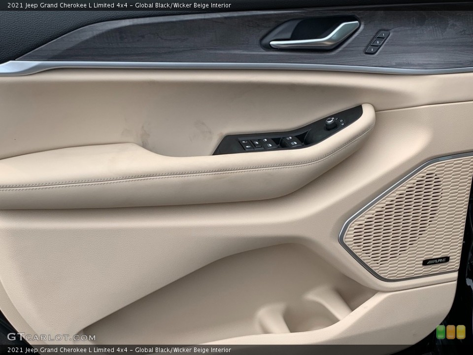 Global Black/Wicker Beige Interior Door Panel for the 2021 Jeep Grand Cherokee L Limited 4x4 #142509210