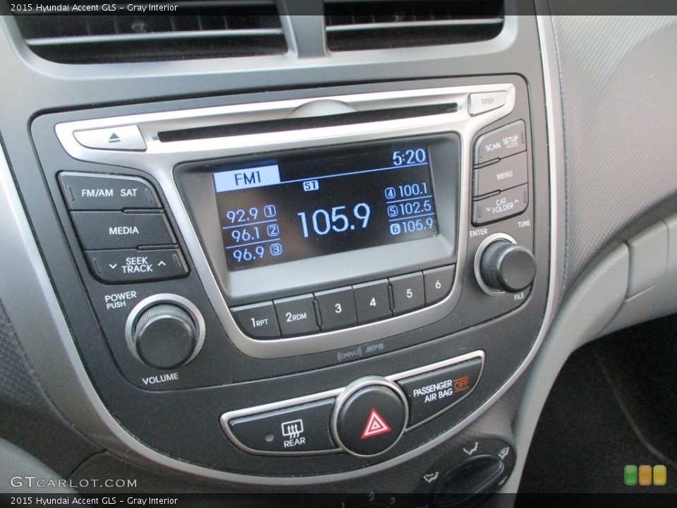 Gray Interior Controls for the 2015 Hyundai Accent GLS #142510557