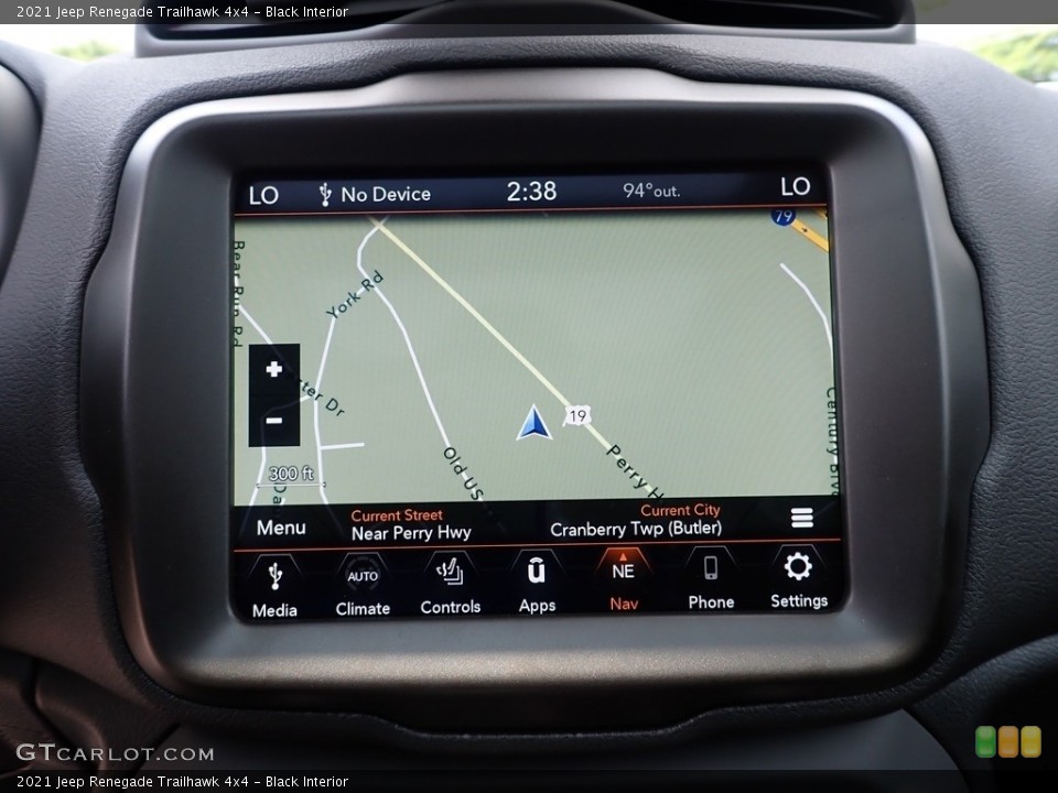 Black Interior Navigation for the 2021 Jeep Renegade Trailhawk 4x4 #142510684