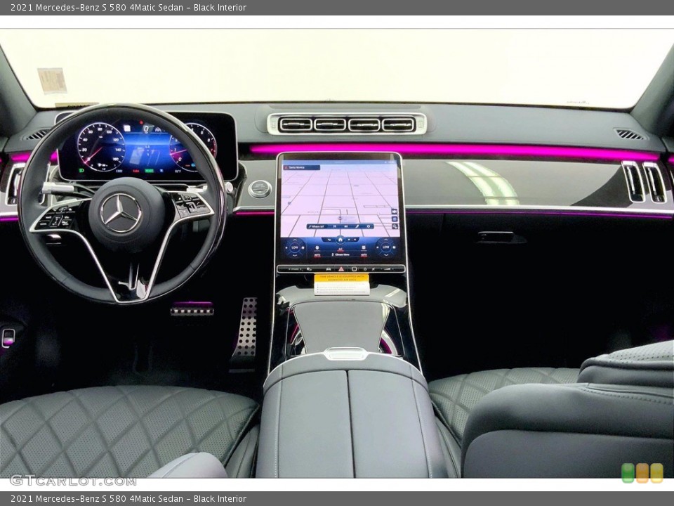 Black Interior Dashboard for the 2021 Mercedes-Benz S 580 4Matic Sedan #142513783