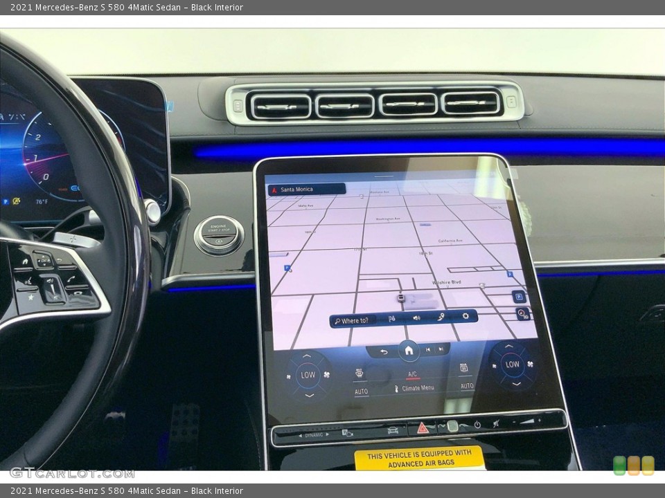 Black Interior Navigation for the 2021 Mercedes-Benz S 580 4Matic Sedan #142514521