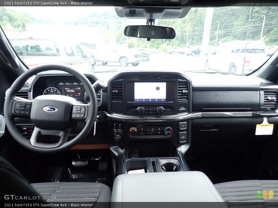Black Interior Dashboard for the 2021 Ford F150 STX SuperCrew 4x4 #142515124