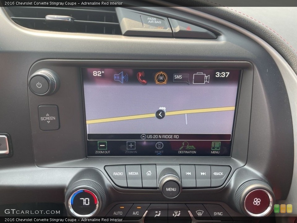 Adrenaline Red Interior Navigation for the 2016 Chevrolet Corvette Stingray Coupe #142516067