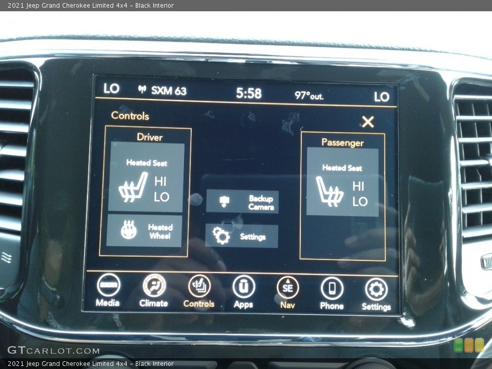Black Interior Controls for the 2021 Jeep Grand Cherokee Limited 4x4 #142519483