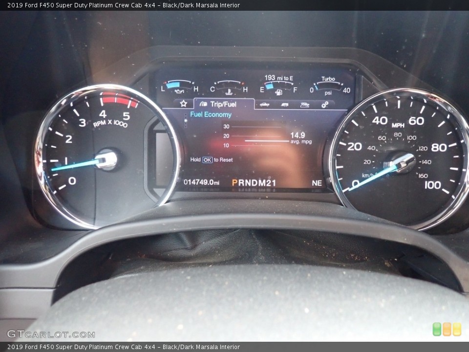 Black/Dark Marsala Interior Gauges for the 2019 Ford F450 Super Duty Platinum Crew Cab 4x4 #142526031