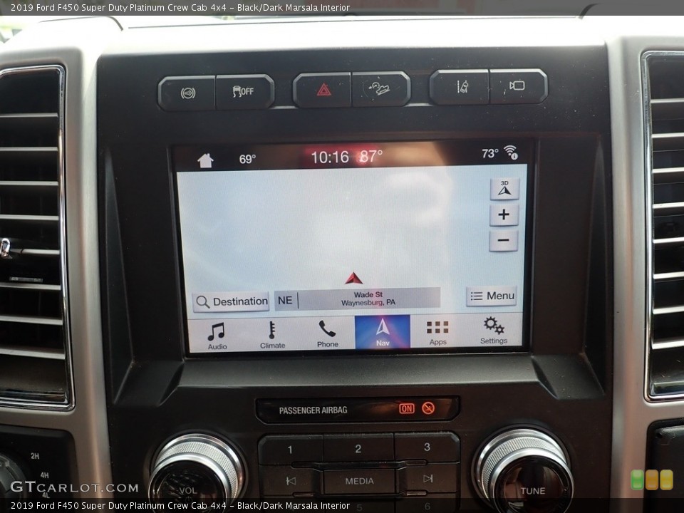 Black/Dark Marsala Interior Navigation for the 2019 Ford F450 Super Duty Platinum Crew Cab 4x4 #142526082