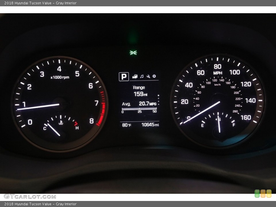Gray Interior Gauges for the 2018 Hyundai Tucson Value #142528020