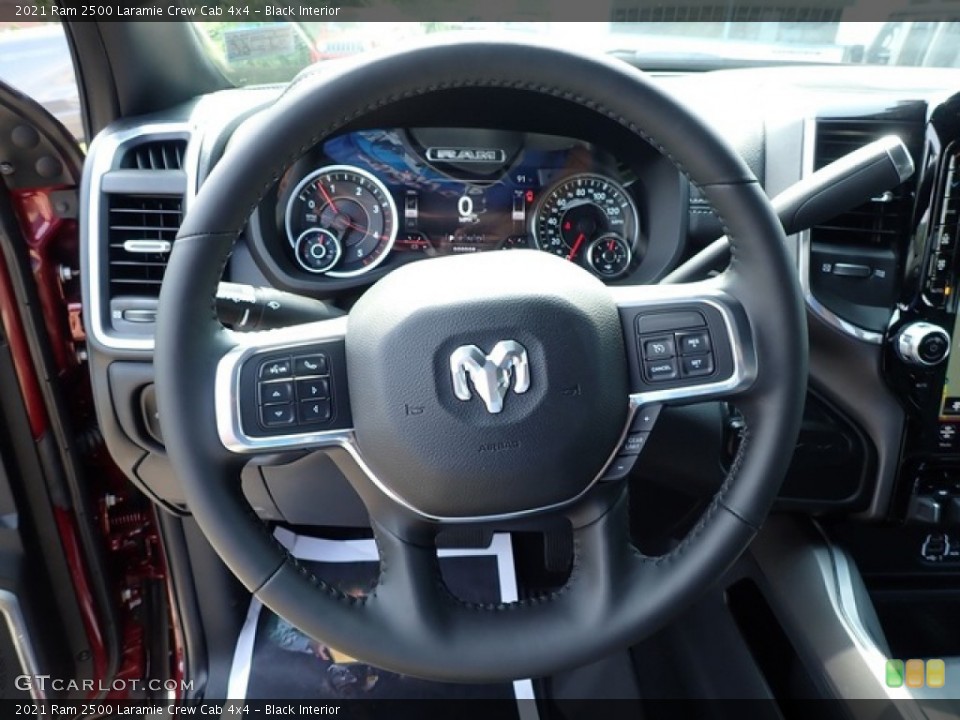 Black Interior Steering Wheel for the 2021 Ram 2500 Laramie Crew Cab 4x4 #142533187