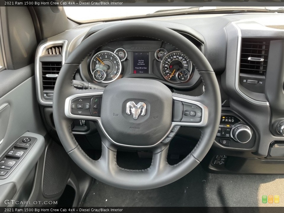 Diesel Gray/Black Interior Steering Wheel for the 2021 Ram 1500 Big Horn Crew Cab 4x4 #142536137