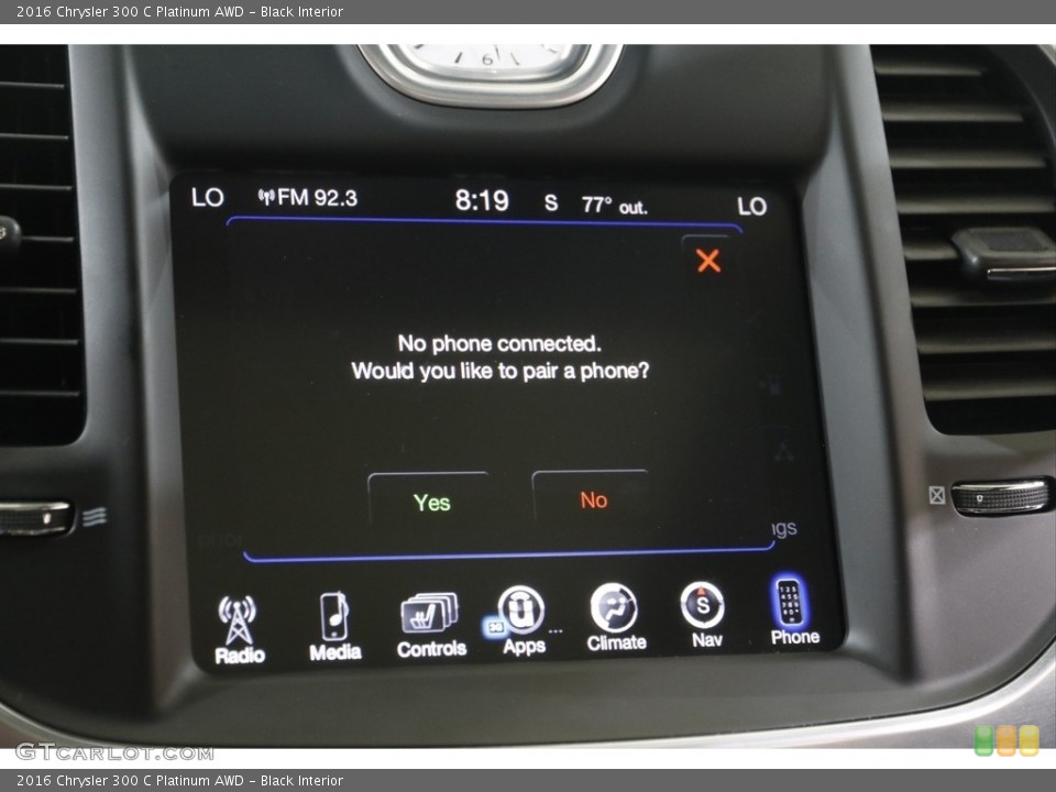 Black Interior Controls for the 2016 Chrysler 300 C Platinum AWD #142538682
