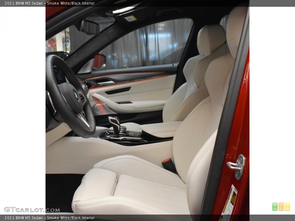 Smoke White/Black Interior Front Seat for the 2021 BMW M5 Sedan #142539760