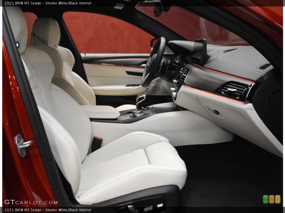 Smoke White/Black Interior Front Seat for the 2021 BMW M5 Sedan #142539825