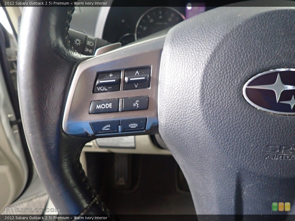 Warm Ivory Interior Steering Wheel for the 2012 Subaru Outback 2.5i Premium #142543377