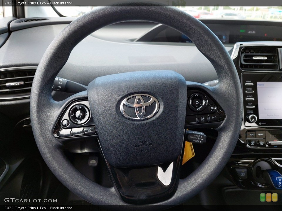Black Interior Steering Wheel for the 2021 Toyota Prius L Eco #142547758