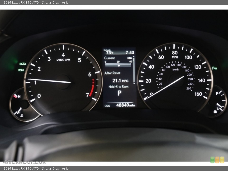Stratus Gray Interior Gauges for the 2016 Lexus RX 350 AWD #142547863