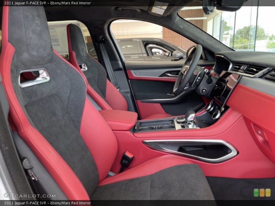 Ebony/Mars Red Interior Photo for the 2021 Jaguar F-PACE SVR #142548532