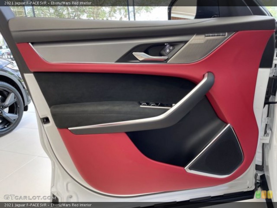 Ebony/Mars Red Interior Door Panel for the 2021 Jaguar F-PACE SVR #142548745