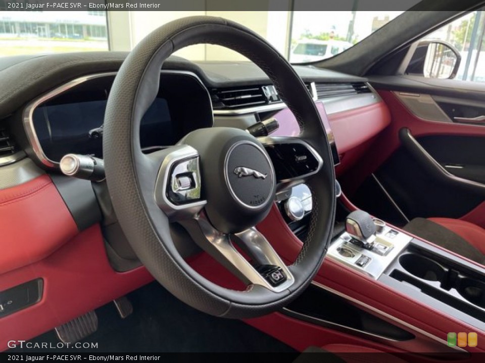 Ebony/Mars Red Interior Steering Wheel for the 2021 Jaguar F-PACE SVR #142548976