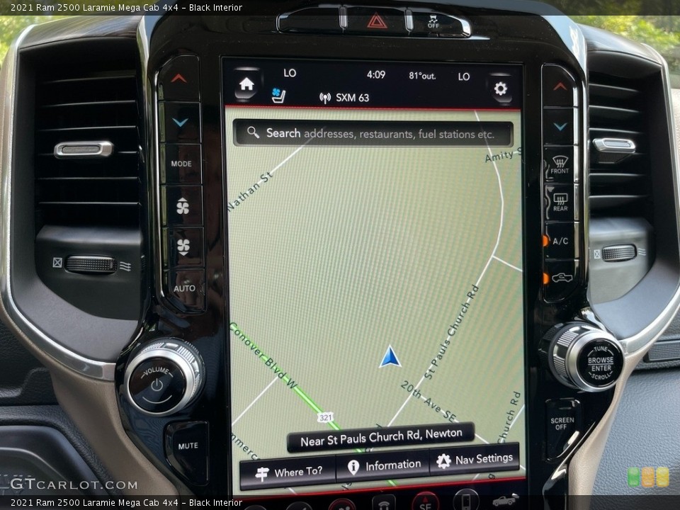 Black Interior Navigation for the 2021 Ram 2500 Laramie Mega Cab 4x4 #142555798