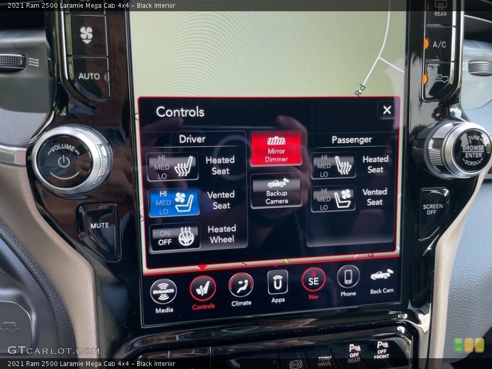 Black Interior Controls for the 2021 Ram 2500 Laramie Mega Cab 4x4 #142555822