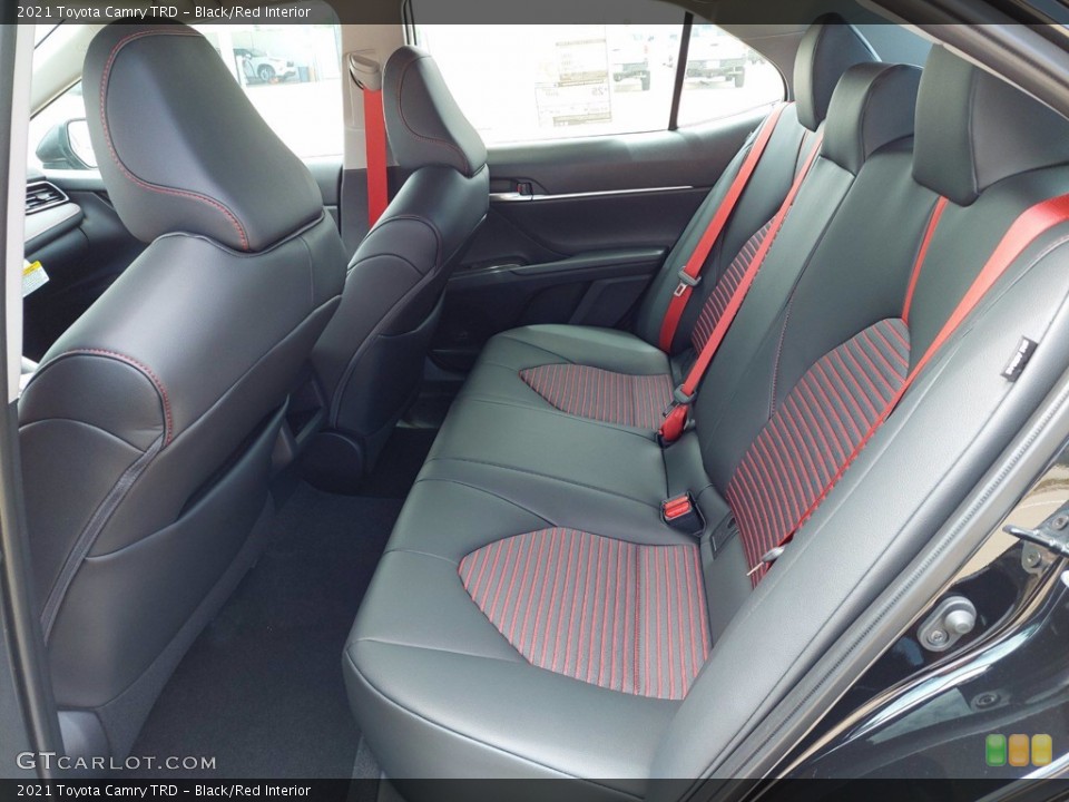 Black/Red Interior Rear Seat for the 2021 Toyota Camry TRD #142557934