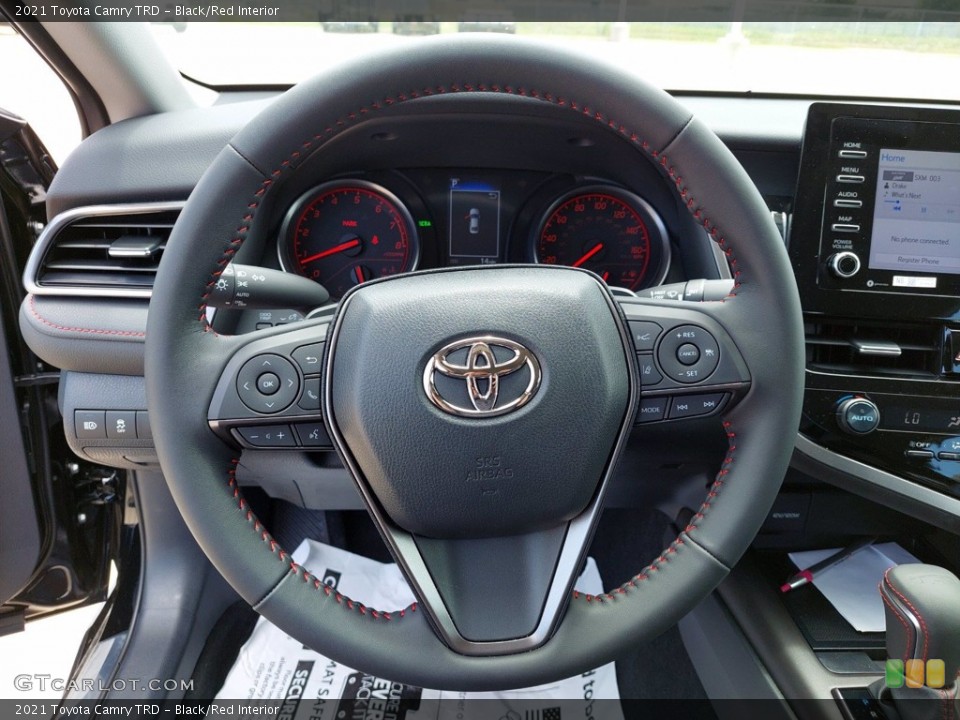 Black/Red Interior Steering Wheel for the 2021 Toyota Camry TRD #142557967