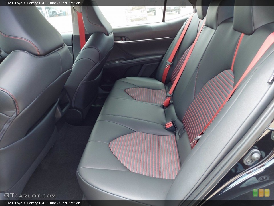 Black/Red Interior Rear Seat for the 2021 Toyota Camry TRD #142558066
