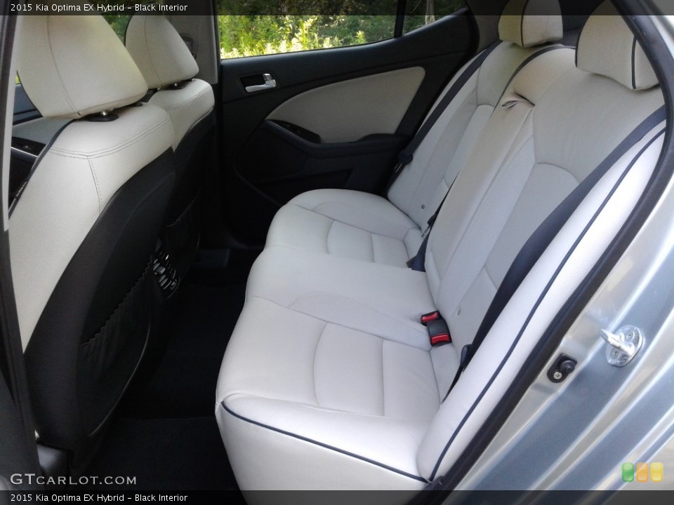 Black Interior Rear Seat for the 2015 Kia Optima EX Hybrid #142561568