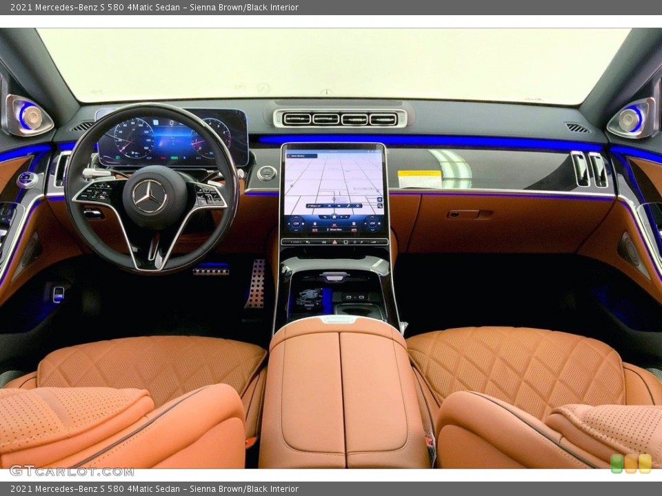 Sienna Brown/Black Interior Dashboard for the 2021 Mercedes-Benz S 580 4Matic Sedan #142562201