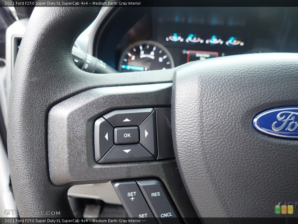 Medium Earth Gray Interior Steering Wheel for the 2021 Ford F250 Super Duty XL SuperCab 4x4 #142570563