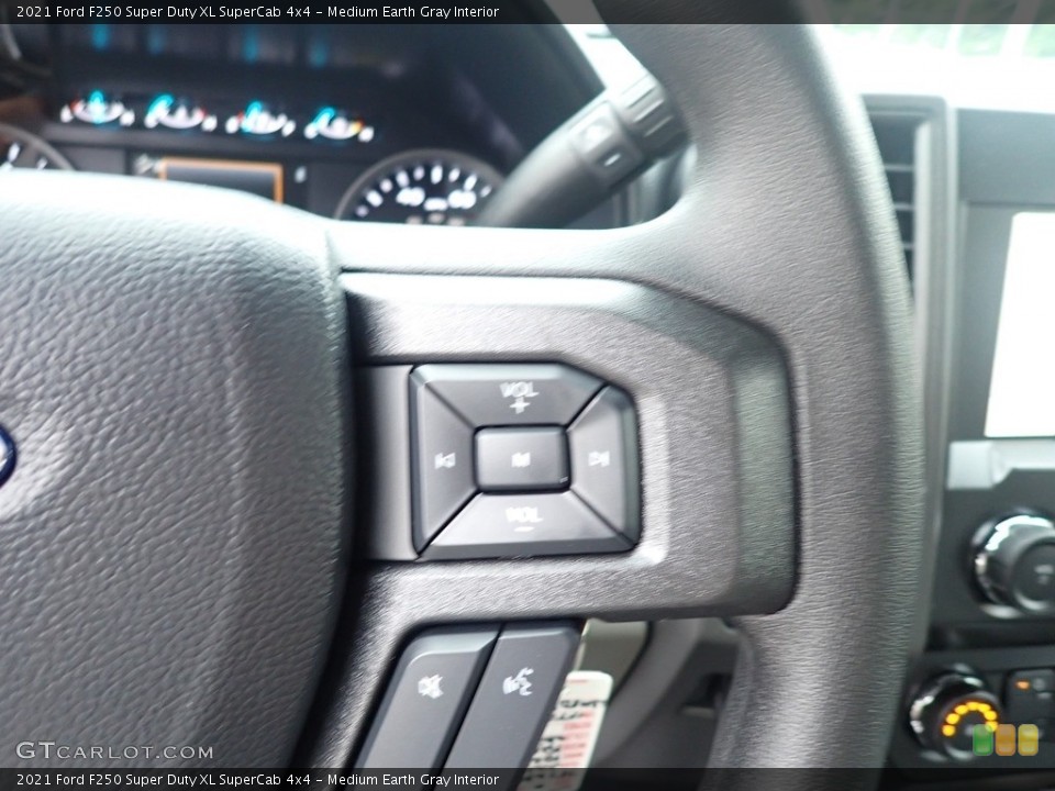Medium Earth Gray Interior Steering Wheel for the 2021 Ford F250 Super Duty XL SuperCab 4x4 #142570587